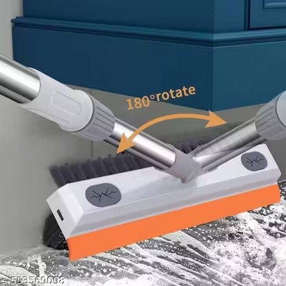 Heavy Duty 3-in-1 Bathroom Cleaning Brush with Squeegee Wiper & Long Handle