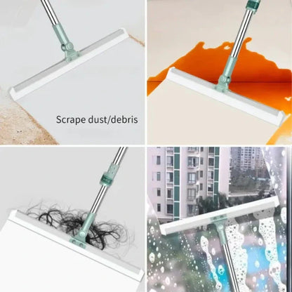 Magic Silicone Broom 50 Inch – 180° Rotating Floor Wiper with Adjustable Handle