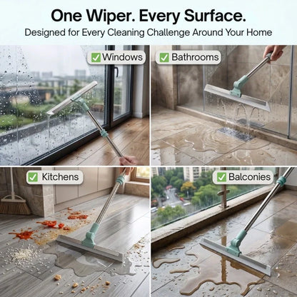 Magic Silicone Broom 50 Inch – 180° Rotating Floor Wiper with Adjustable Handle