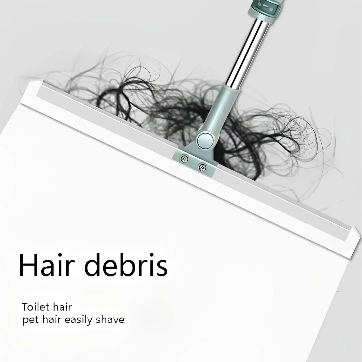 Cleaning tool with hair debris on a white background