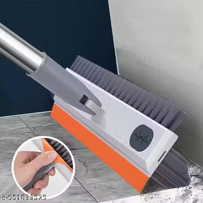 Heavy Duty 3-in-1 Bathroom Cleaning Brush with Squeegee Wiper & Long Handle